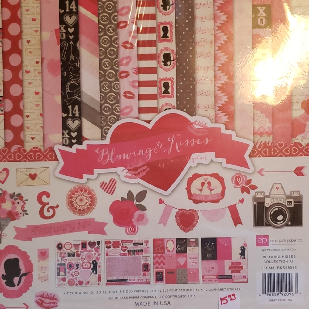 Blowing kisses scrapbook kit